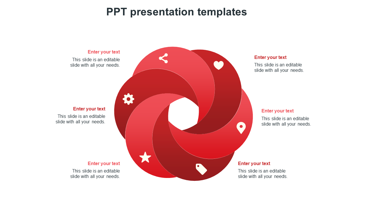 Free - Effective PPT Presentation Templates With Flower Model